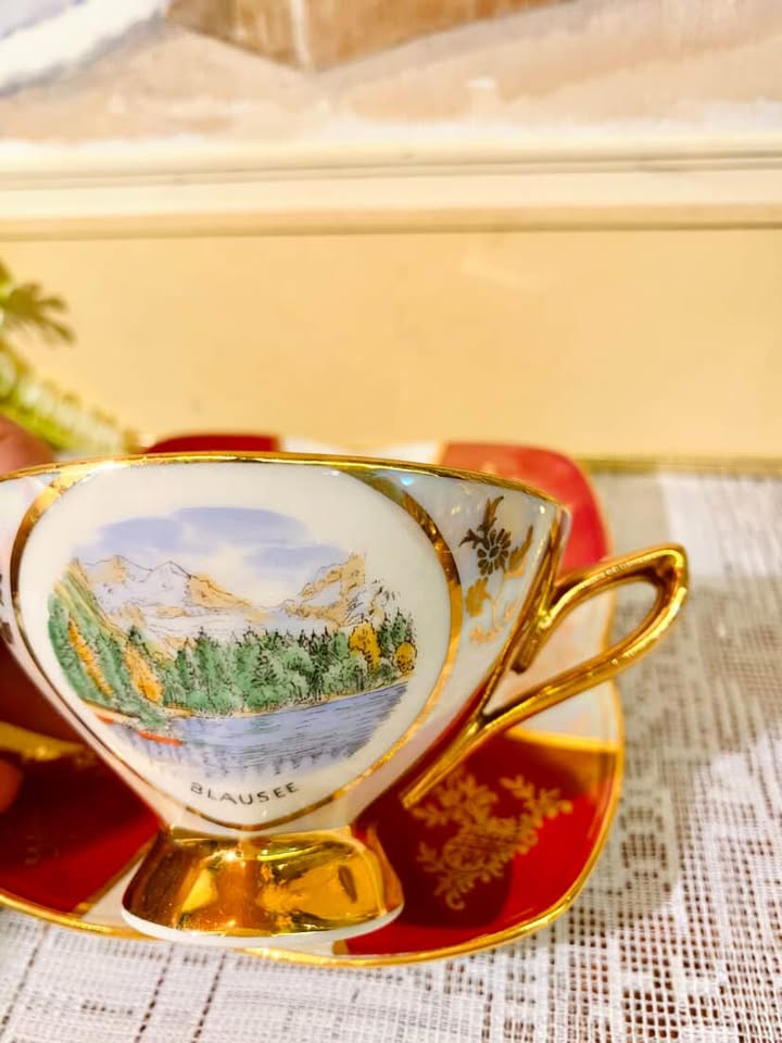 Bavaria Blausee Switzerland Souvenir Cup & Saucer – Vintage