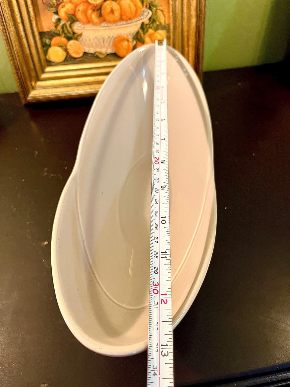 Vintage White Porcelain Deep Leaf Serving Dish 34 cm