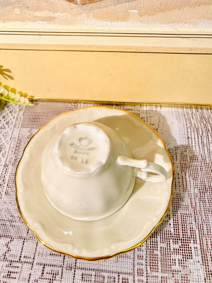 Bavarian Porcelain Cup & Saucer Set – Vintage Teacup Duo