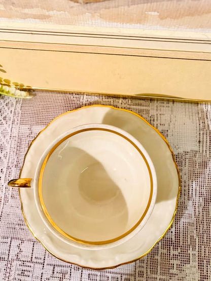 Bavarian Porcelain Cup & Saucer Set – Vintage Teacup Duo