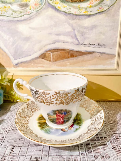 Aynsley/Imperial Regency Couple “Love Story” Cup & Saucer Set