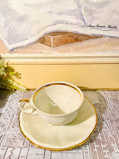 Bavarian Porcelain Cup & Saucer Set – Vintage Teacup Duo
