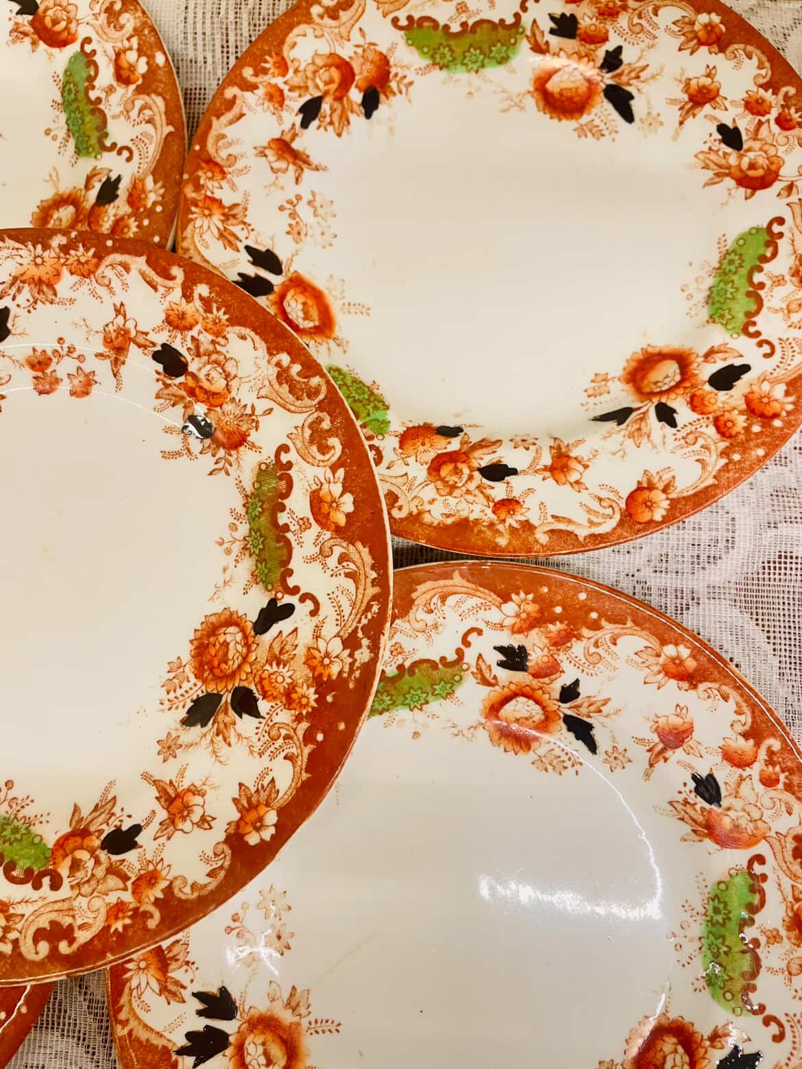 Vintage Floral Cake Plates Set – Classic English Tableware