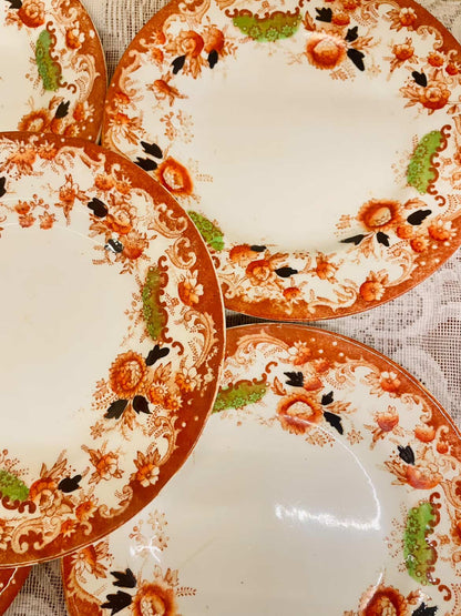 Vintage Floral Cake Plates Set – Classic English Tableware
