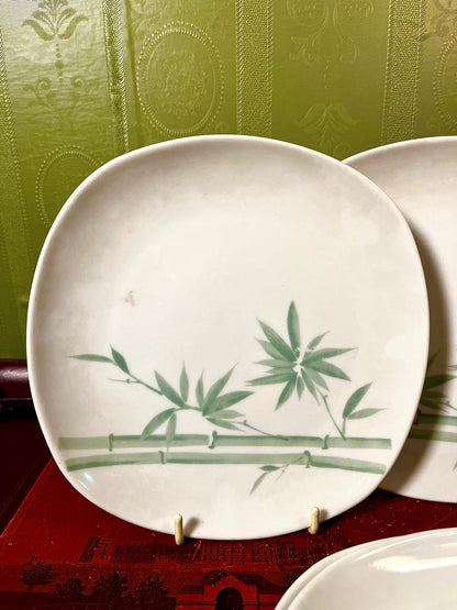 The Home Store Bamboo Square Medium Plates 8 Inch | Set of 4