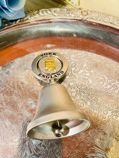 Vintage York England Souvenir Brass Bell with Cathedral Motif