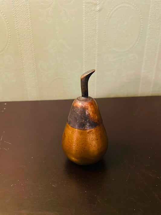 Vintage Wooden Pear Trinket Box Decorative Fruit