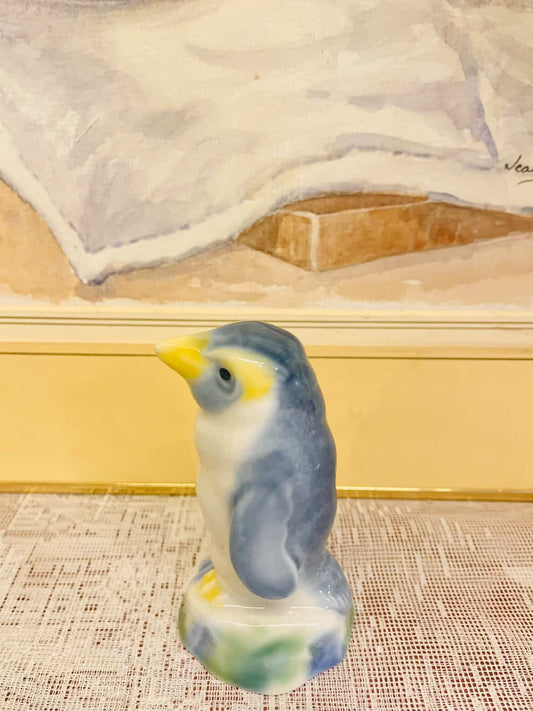 Vintage Penguin Figurine | Hand-Painted Cottagecore Decor