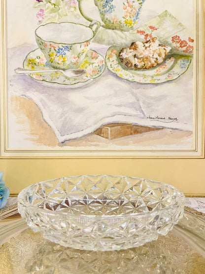 Vintage Starburst Cut Glass Serving Bowl – Crystal Style