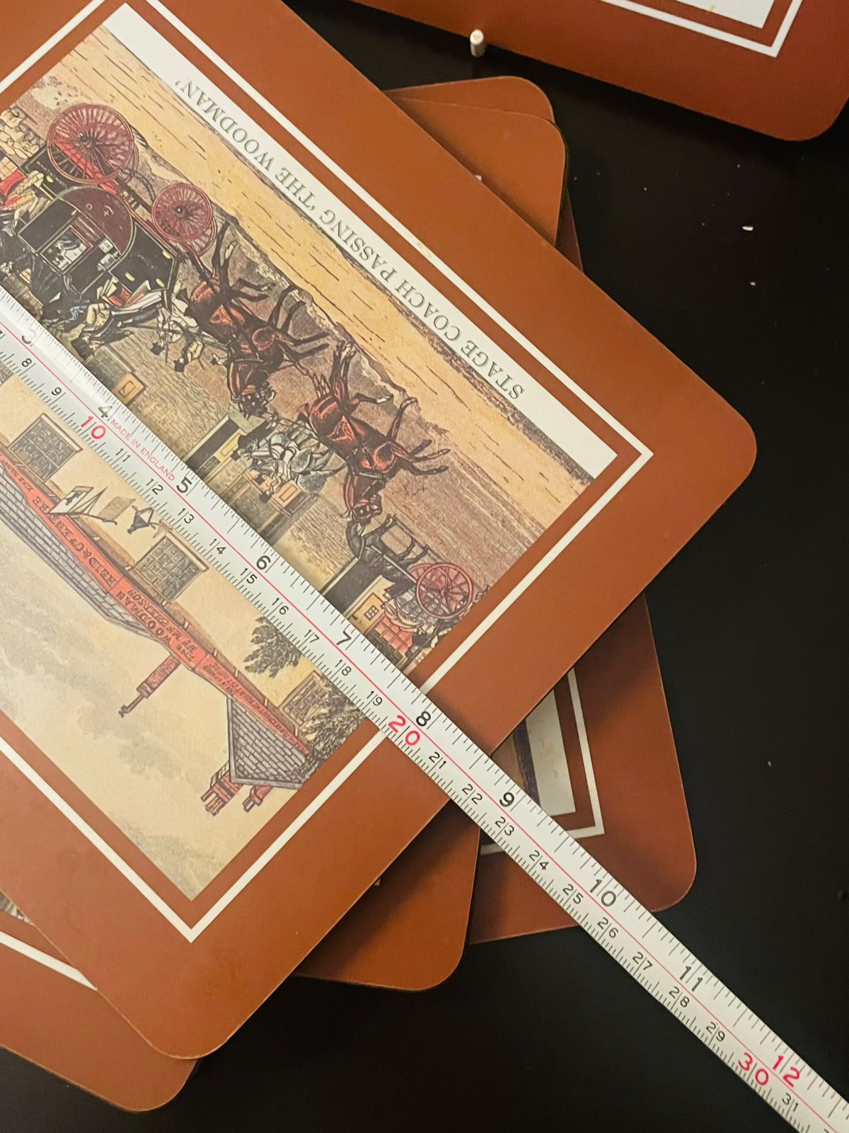 Set of 5 Vintage Mailod Stage Coach Table Mats