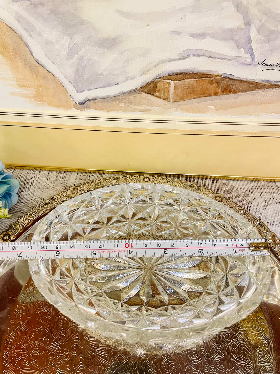 Vintage Starburst Cut Glass Serving Bowl – Crystal Style