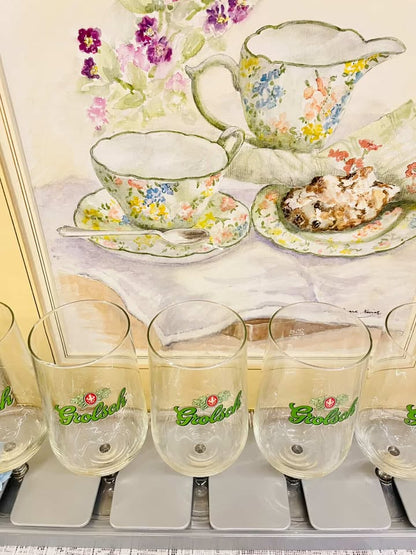 Vintage Grolsch Glass Rack Set – Cottage Bar Display x6