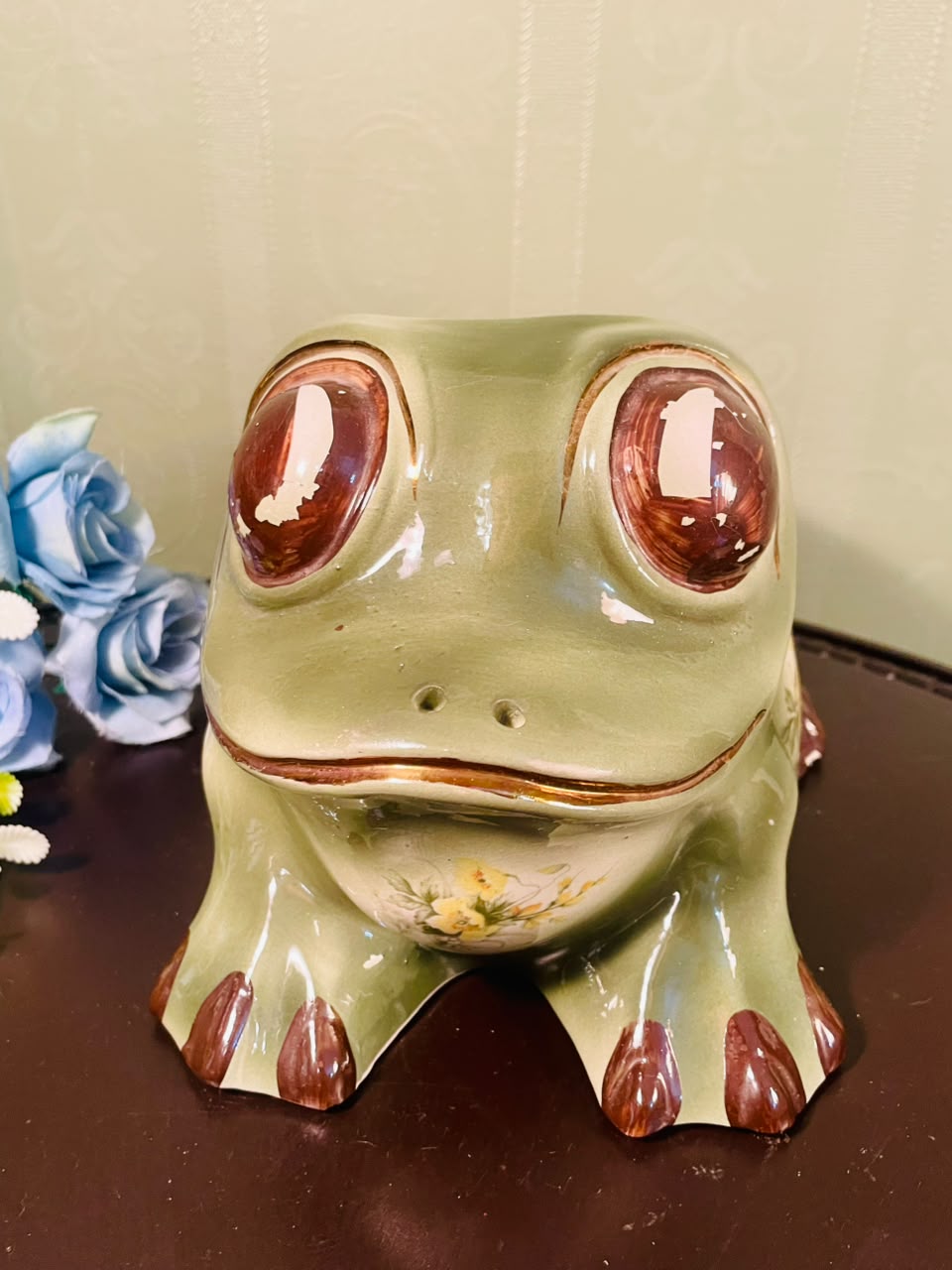 Vintage Ceramic Frog Planter – 7 Inch
