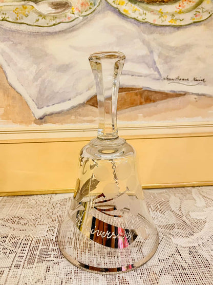 Vintage Silver Overlay Glass Bell – 25th Anniversary