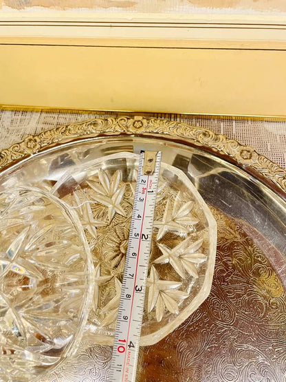 Vintage Starburst Cut Glass Bowl with lid – Crystal Style