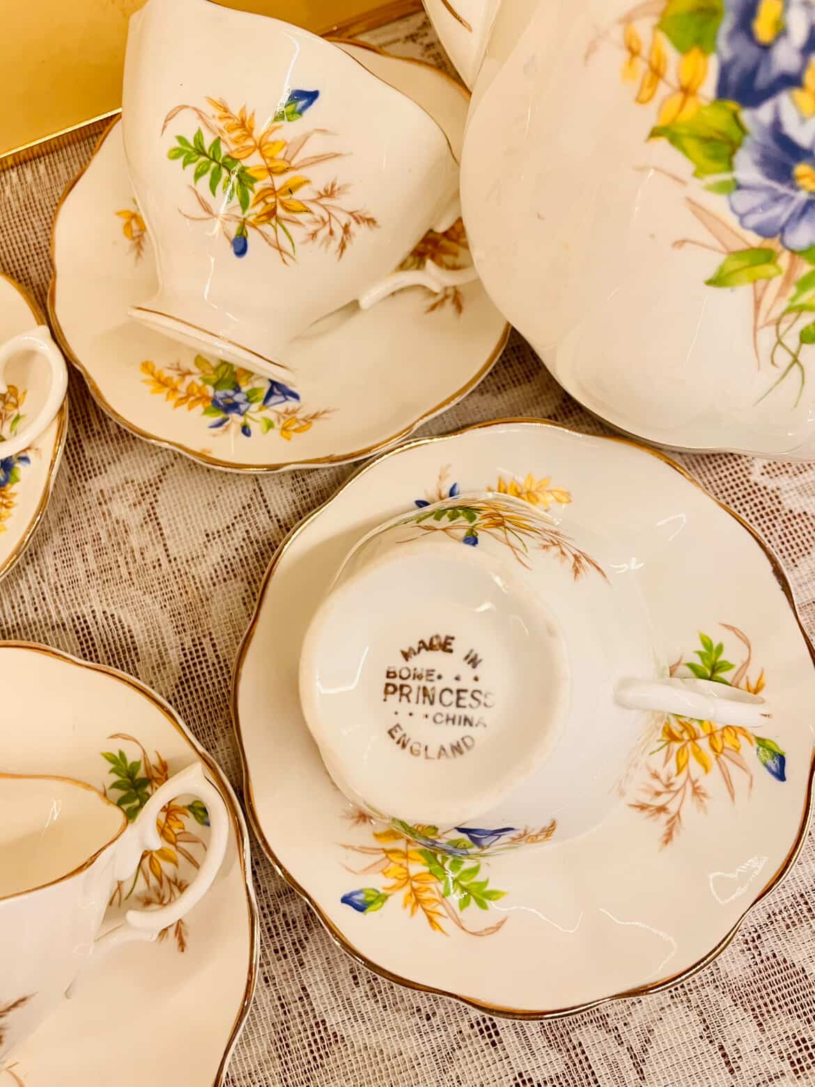 Vintage Floral Coffee Set 5 Persons Serving – England