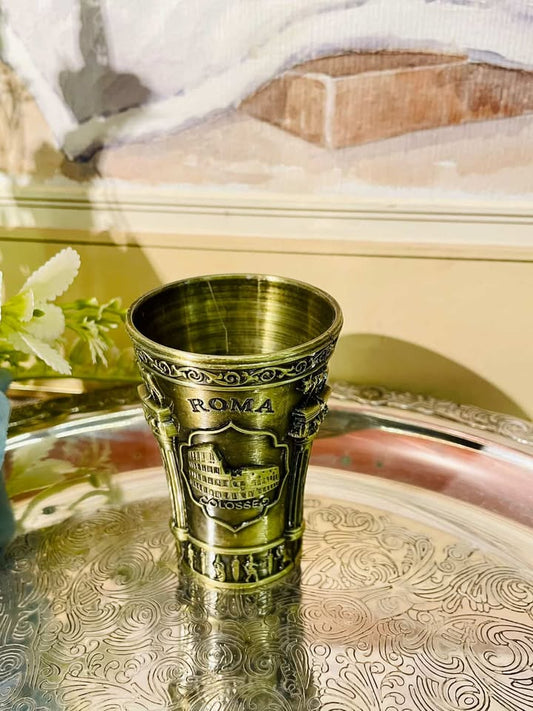Vintage Roma Colosseum Metal Cup Decorative Souvenir