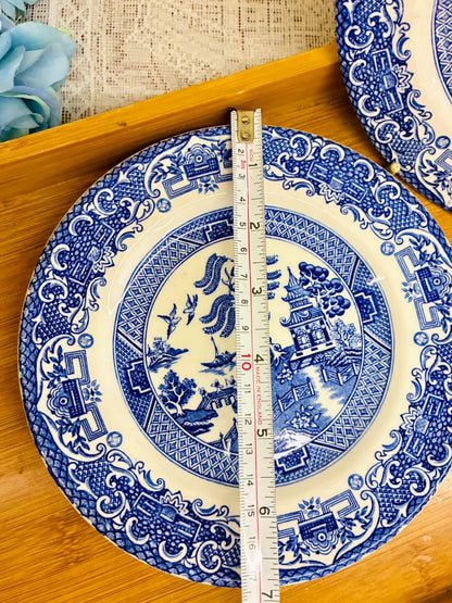 Vintage Blue Willow Plate Set – Porcelain Pair