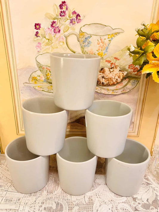 Minimalist Set of 6 Ceramic Mug Set – Modern Coffee Cups