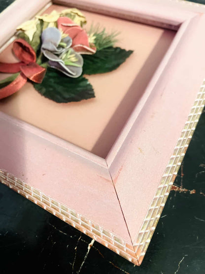 Pink Floral Shadow Box Frame – 3D Decorative Home Décor