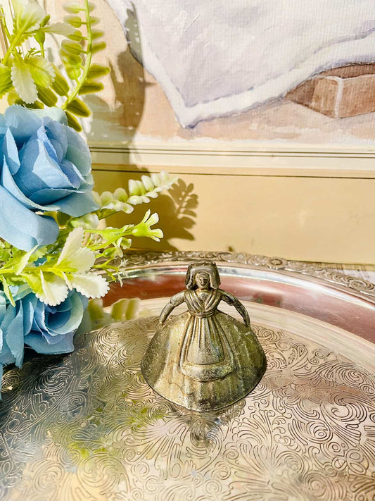 Vintage Silver Lady Bell Figurine – Antique Home Decor