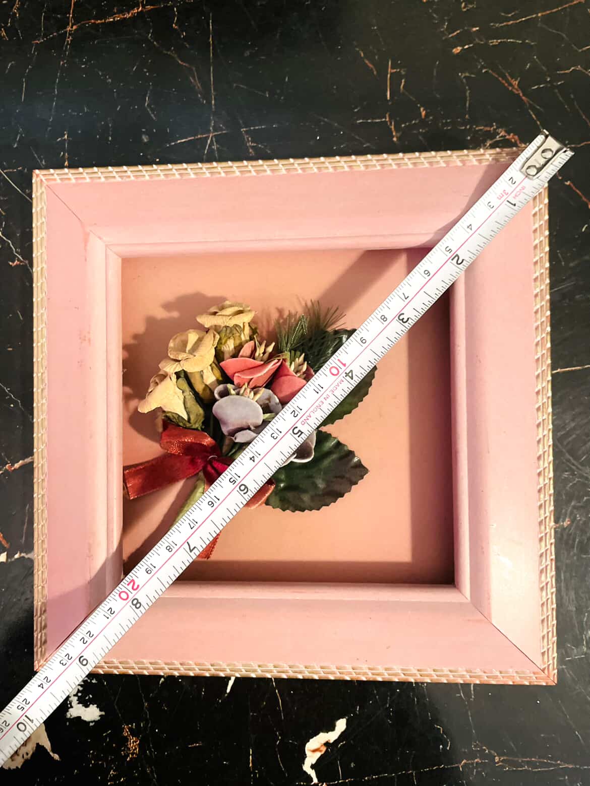 Pink Floral Shadow Box Frame – 3D Decorative Home Décor