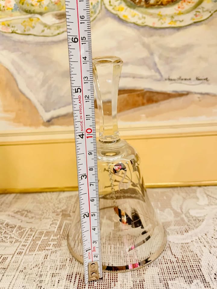 Vintage Silver Overlay Glass Bell – 25th Anniversary