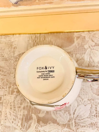 Personalized Initial “C” Mug – Silver Trim Porcelain