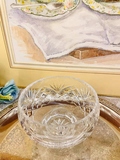 Vintage Cut Glass  Serving Bowls – Starburst Pair