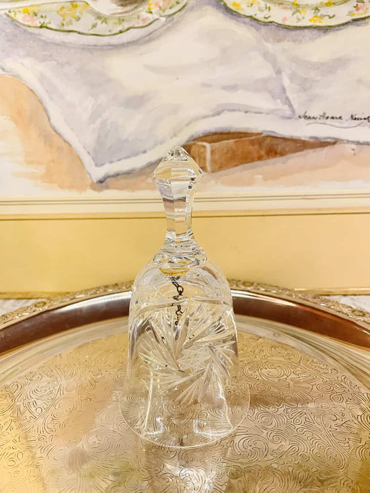 Vintage Cut Crystal Bell Ornament – Etched Glass Decor
