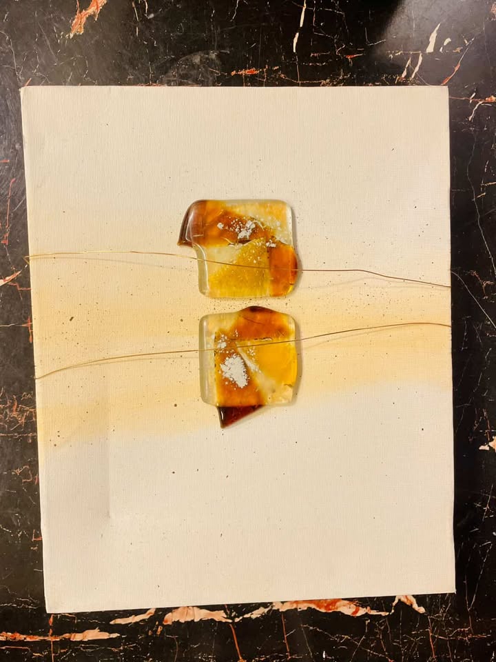 Modern Abstract Glass Wall Art – Amber Minimalist Decor