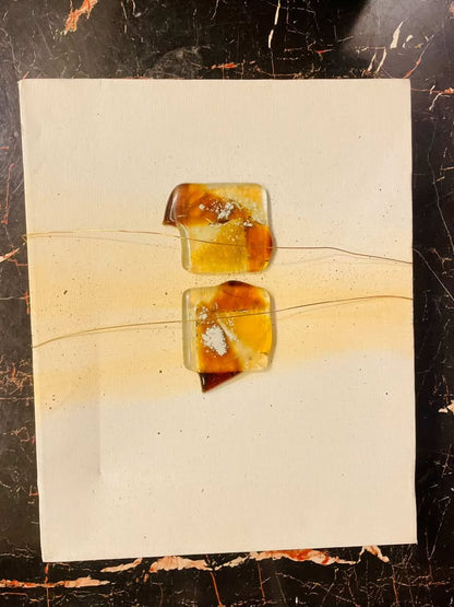 Modern Abstract Glass Wall Art – Amber Minimalist Decor