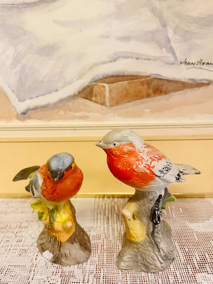 Vintage Bird Figurines Set – Hand Painted Porcelain Collectibles