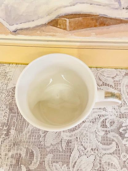 Monogram “L” Mug – Pink Marble Porcelain Cup