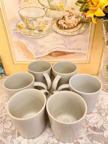 Minimalist Set of 6 Ceramic Mug Set – Modern Coffee Cups