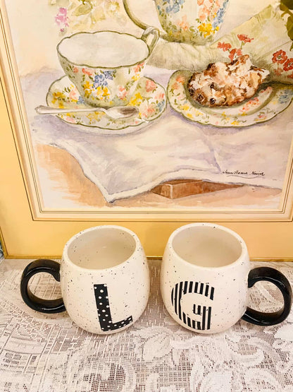 Personalized Initial Ceramic Mug Set – L & G Coffee Cups