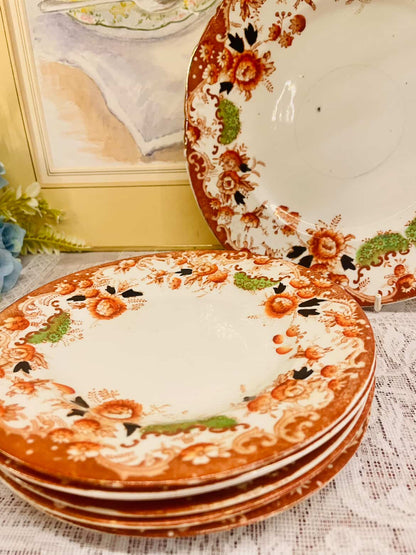 Vintage Floral Cake Plates Set – Classic English Tableware