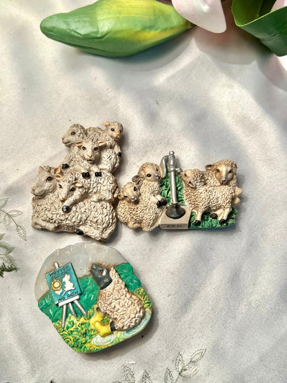 Sheep & Lamb Countryside Souvenir Collection Magnet – 3 Pcs