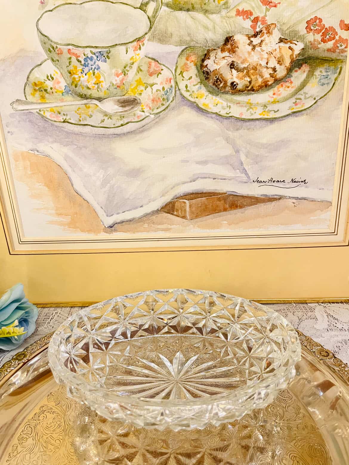 Vintage Starburst Cut Glass Serving Bowl – Crystal Style