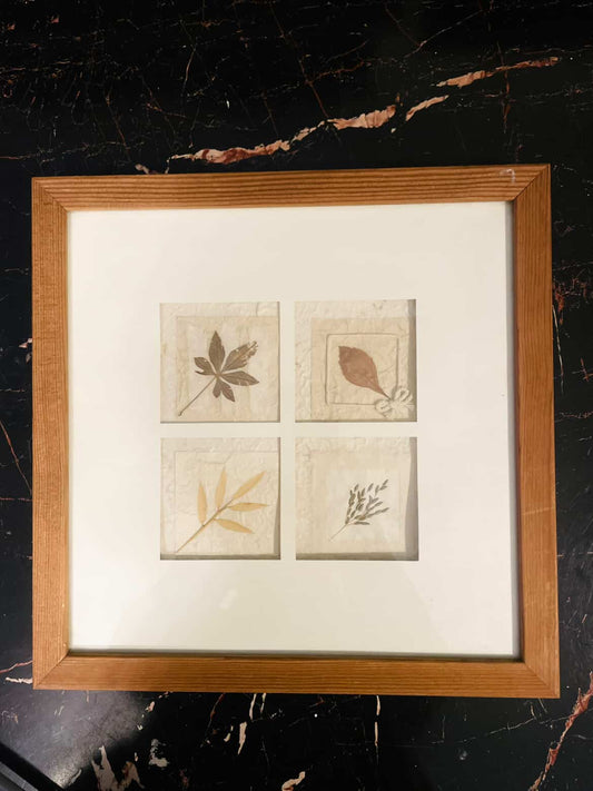 Pressed Leaf Wall Art – Vintage Botanical Home Decor Frame