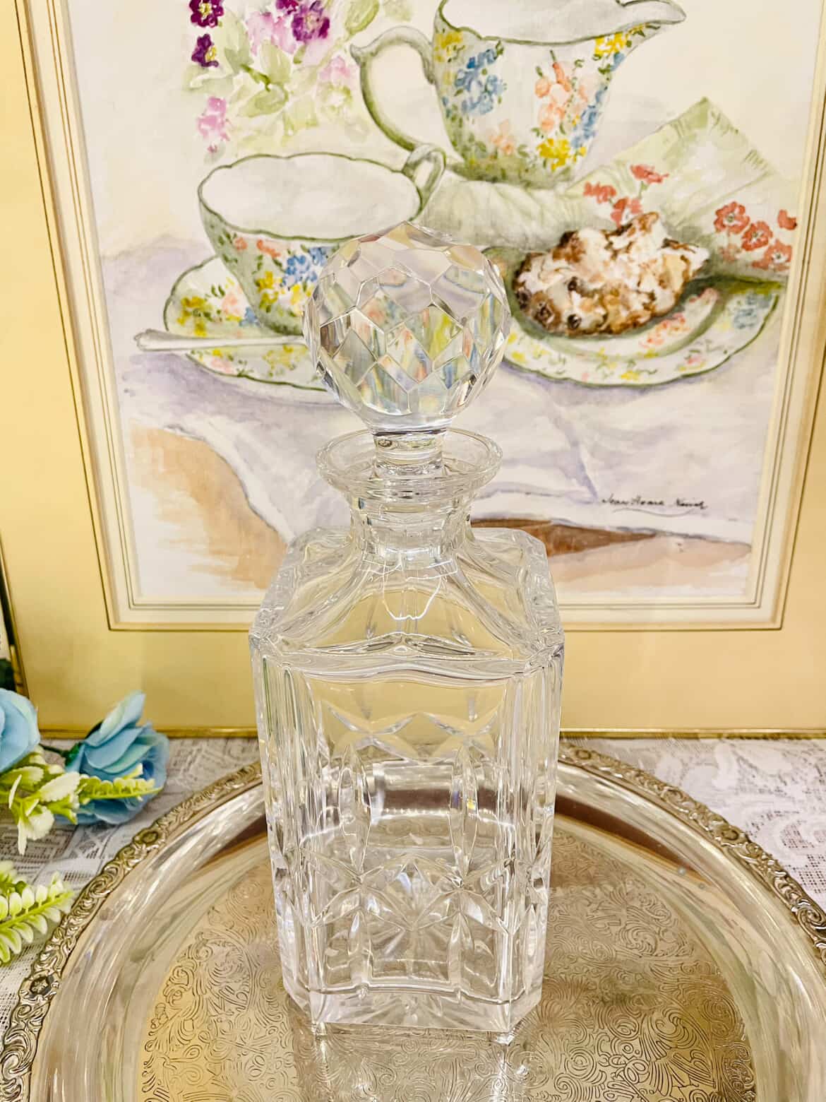 Vintage Cut Crystal Decanter – Starburst Stopper