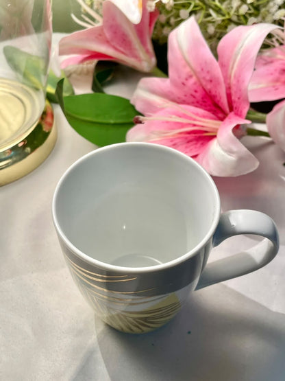 Grey Gold Geometric Ceramic Mug 10cm - 1 Piece