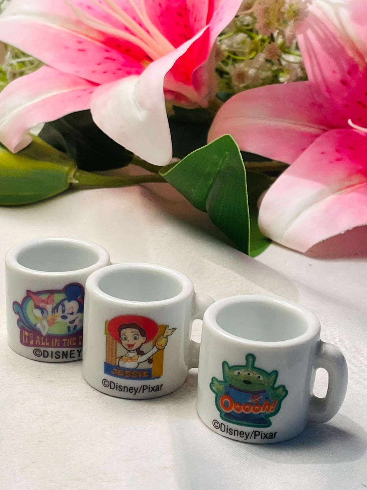Set of 3 Disney Pixar Mini Ceramic Mugs Approx. 5 cm