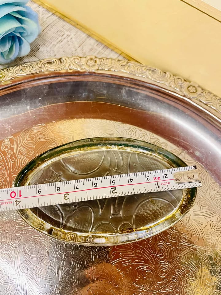 Vintage Amber Glass Oval Dish – Mid Century