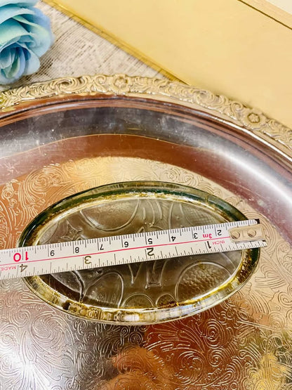 Vintage Amber Glass Oval Dish – Mid Century