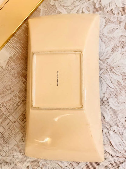 Vintage Peach Rectangular Serving Platter – Porcelain