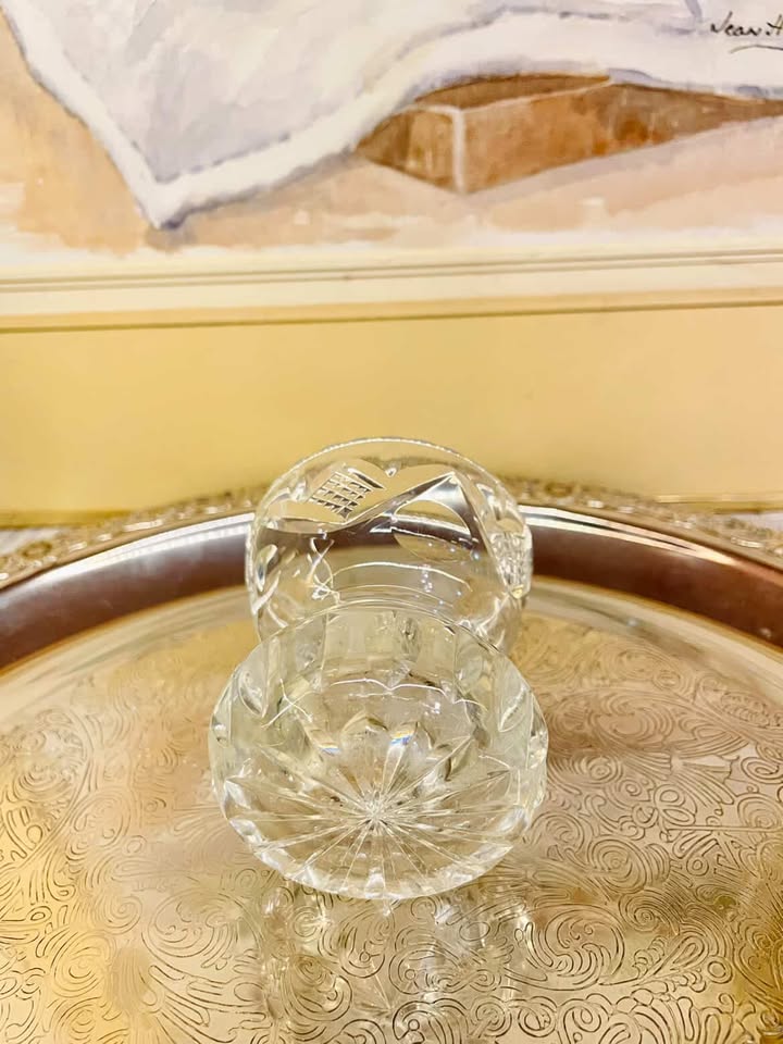 Vintage Cut Crystal Footed Bowl – Starburst Glass