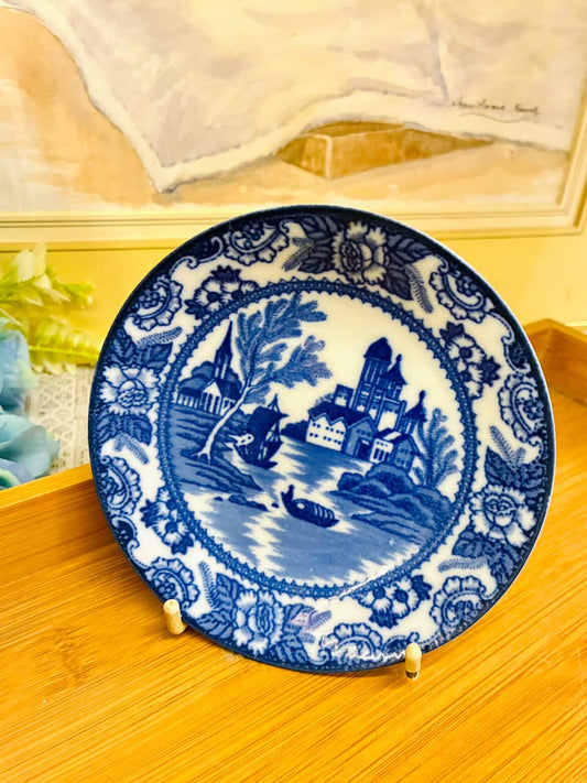 Vintage Blue & White Mini Plate – English Porcelain