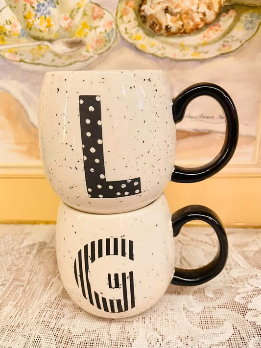 Personalized Initial Ceramic Mug Set – L & G Coffee Cups