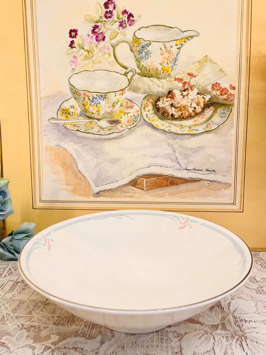 Vintage Floral Rim Serving Bowl – Cottage Style China
